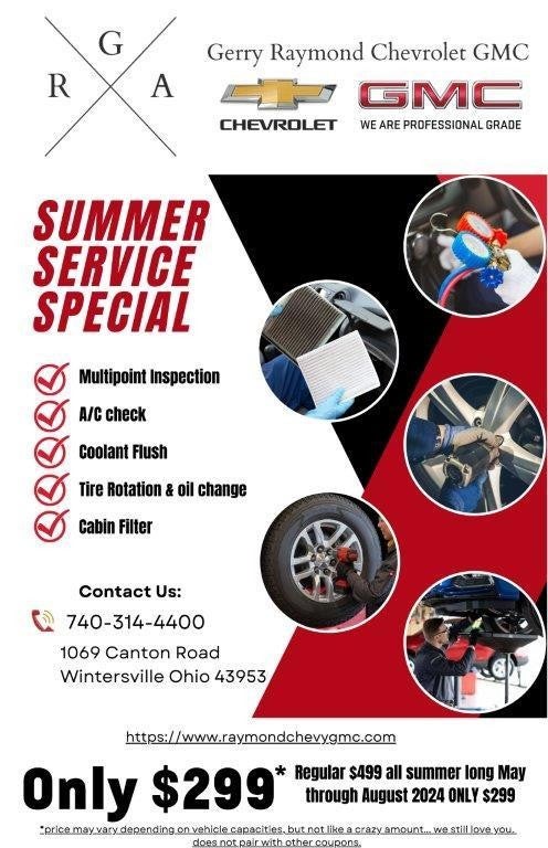 Gerry Raymond Chevrolet Summer Service Special Flyer